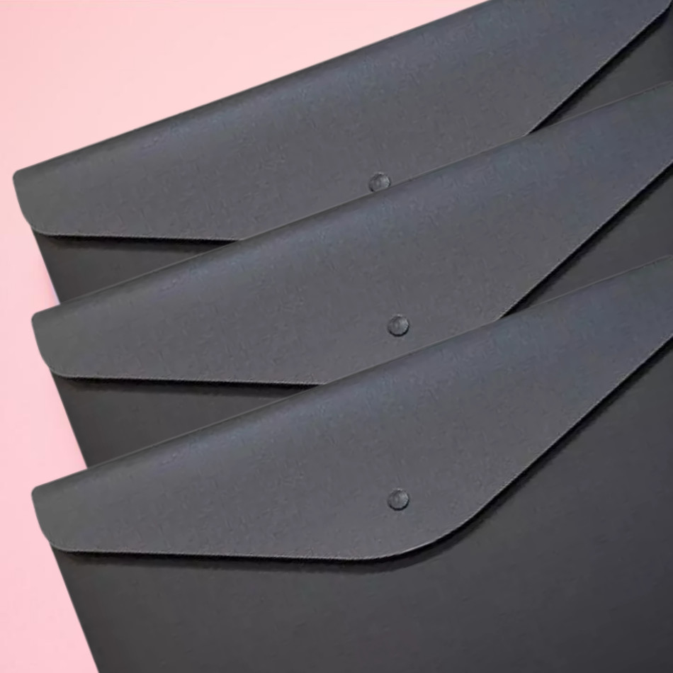 Pasta envelope A4 com botão Preta Business Polibras