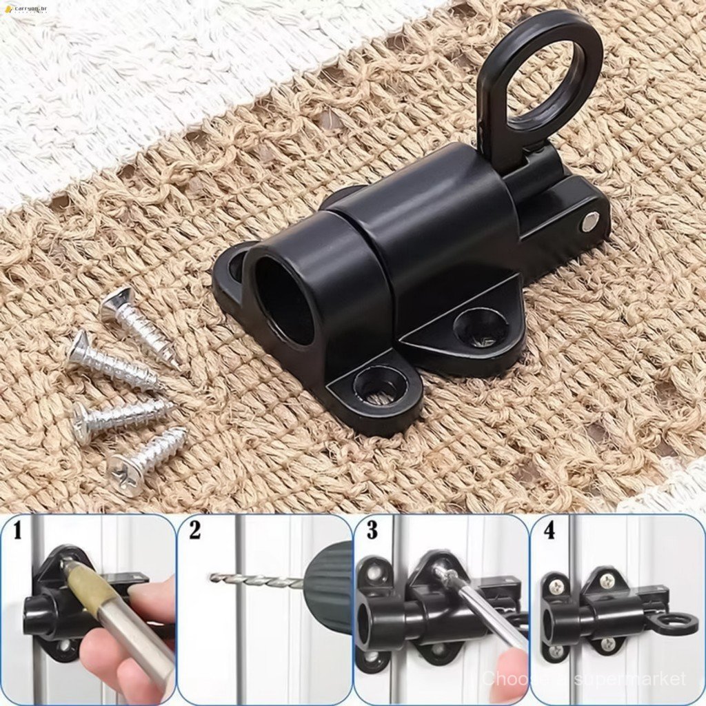 Fechadura de Porta com Trinco Deslizante - Ferragens para Fechaduras de Portas Domésticas e Acessórios de Armários