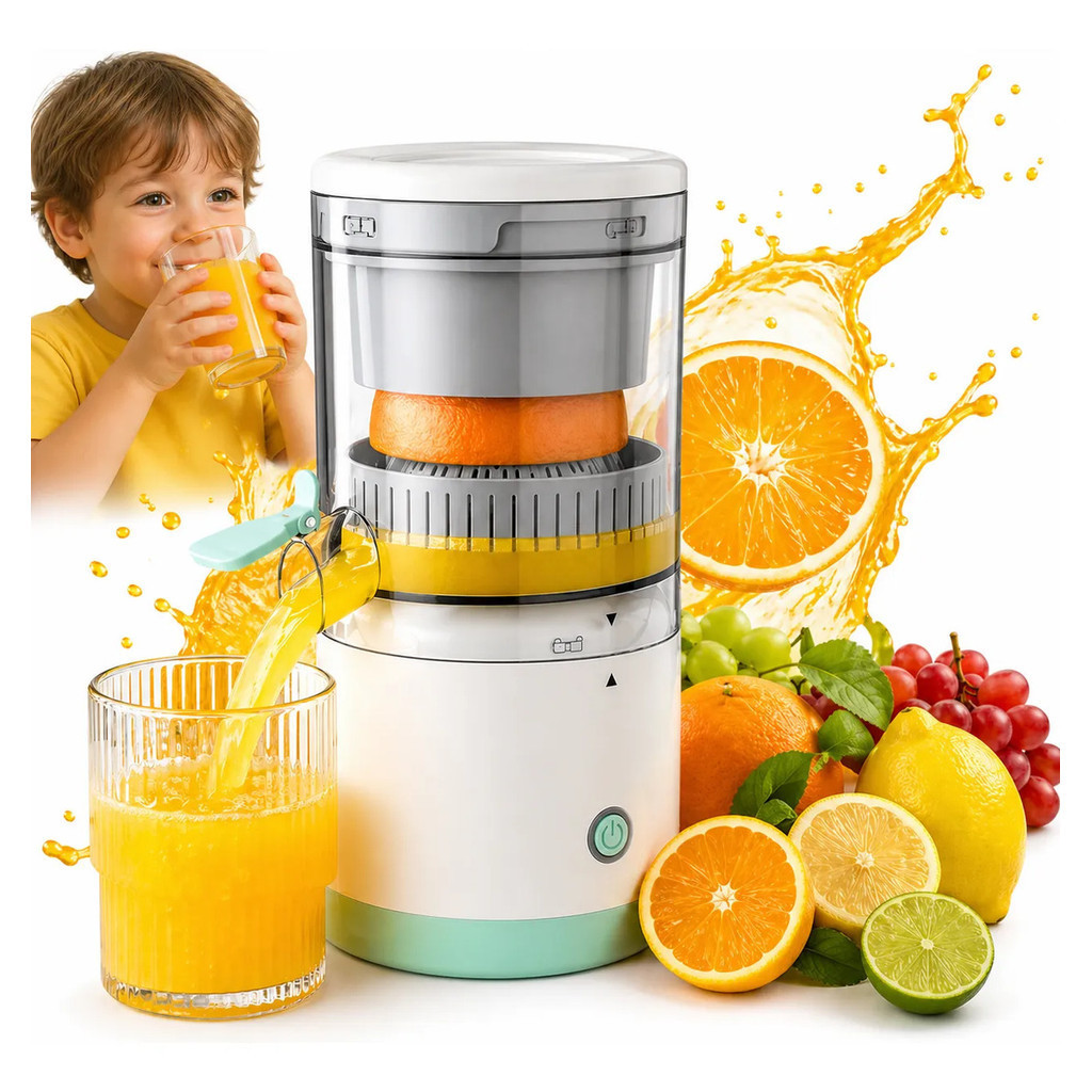 Espremedor Elétrico Portátil Recarregável USB 240ml para Frutas, Sucos e Vitaminas com Cabo e Escova de Limpeza
