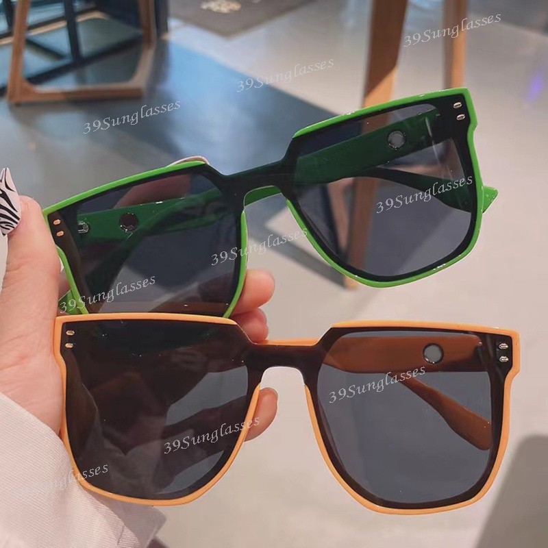 Moda Grande Quadro Óculos De Sol Feminino Quadrado Lente De Uma Peça Amarelo Verde Shad Para Mulher Ao Ar Livre Anti UV