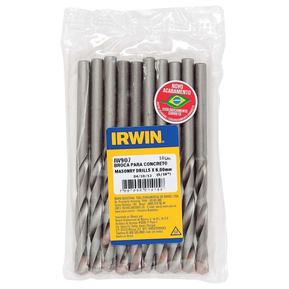 Broca Concreto Irwin 8mm 907 Embalagem com 10 Unidades