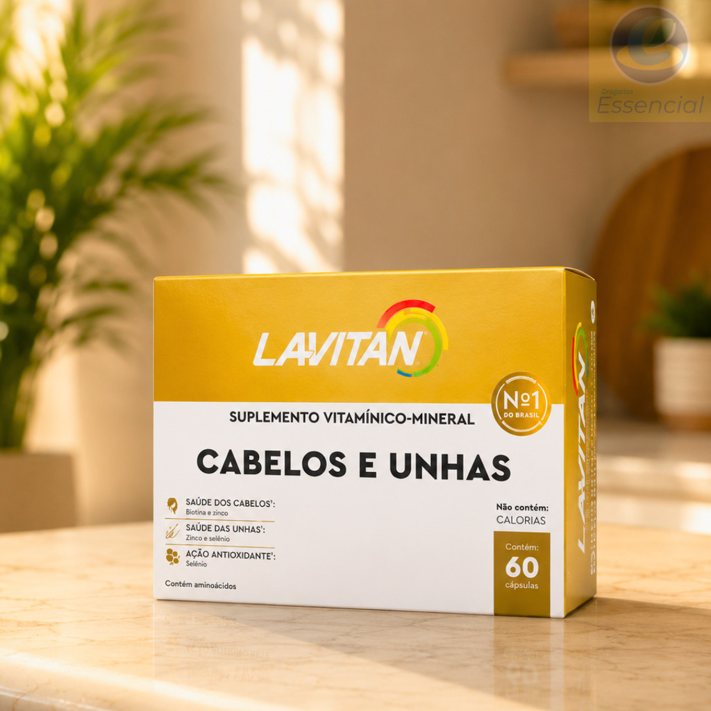 Lavitan Cabelos e Unhas 60 Comp Hair Mulher Suplemento Diário Biotina Zinco Selênio Original Barato