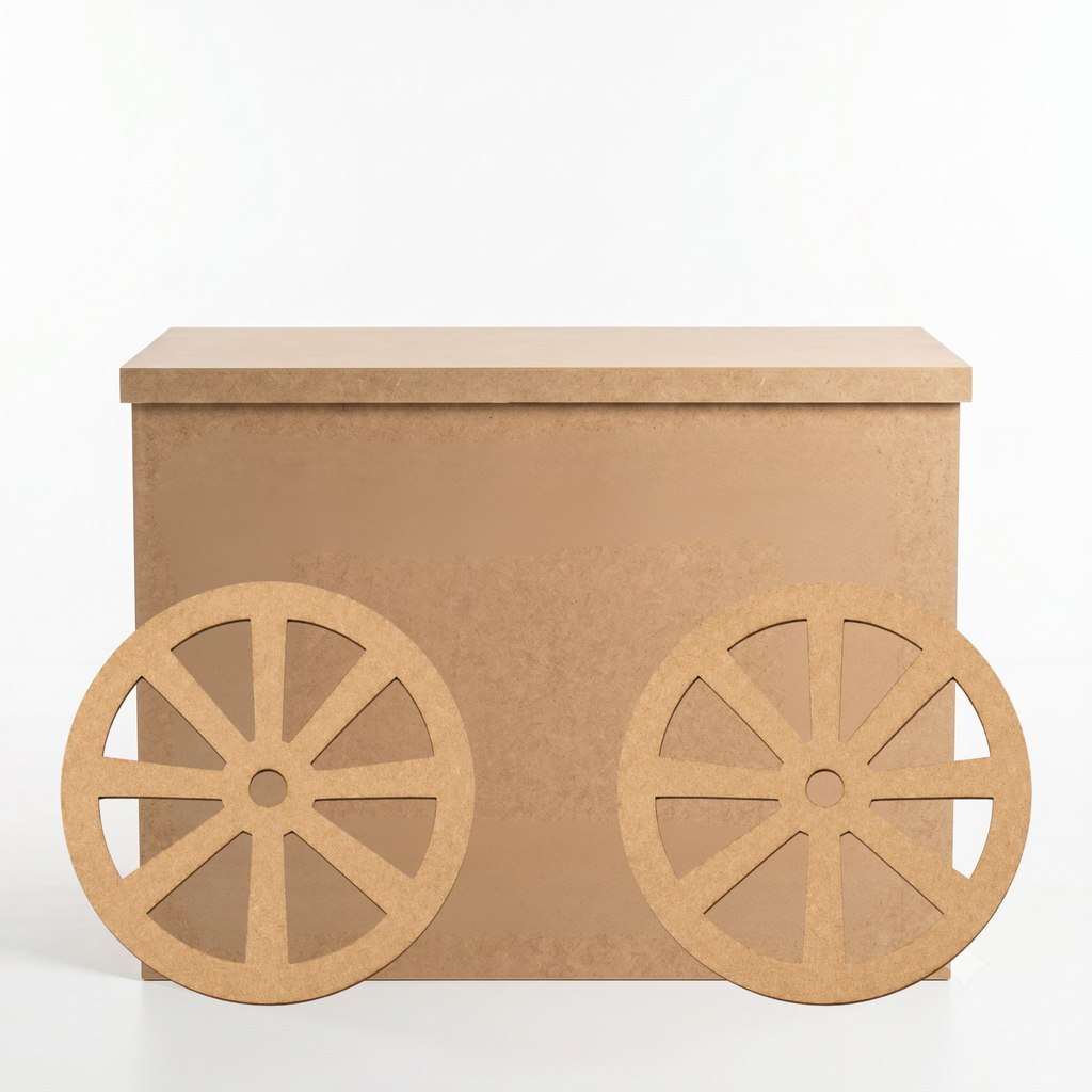 Mesa Carroça para Bolo Decoração Festa Fazendinha com Duas Rodas