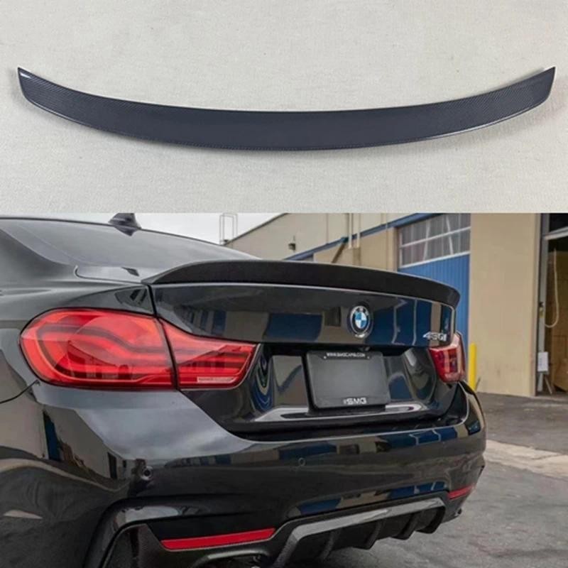 Para BMW M4 F82 Estilo 3D Fibra De Carbono Spoiler Traseiro Tronco Asa 2014-2020 FRP Preto Brilhante Forjado