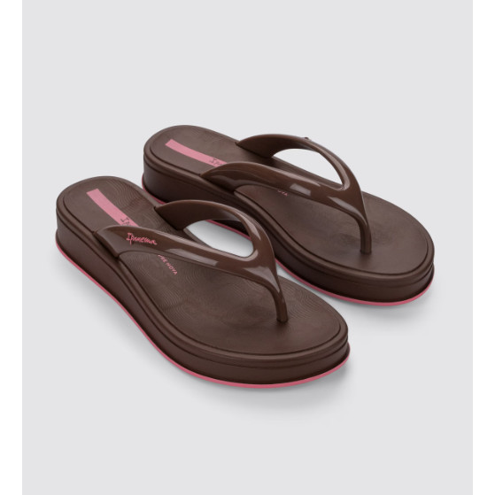 Rampa Feminino Ipanema Glow Up Tamanco Sandalia Confortavel Chinelo 27417 Marrom BR497