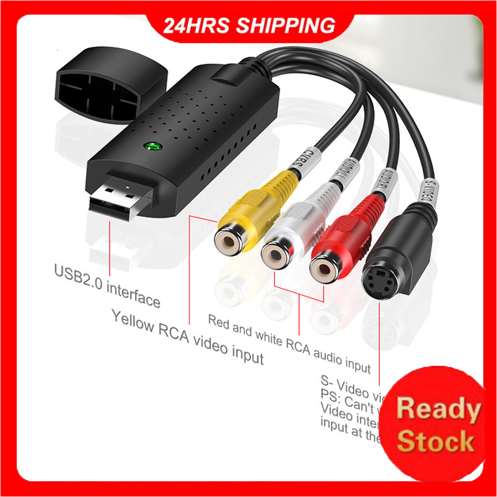 maloryeb-br-SIP SIUKE Placa de captura USB VHS para conversor digital 2.0 Caixa de áudio e vídeo VCR TV Suporte Win