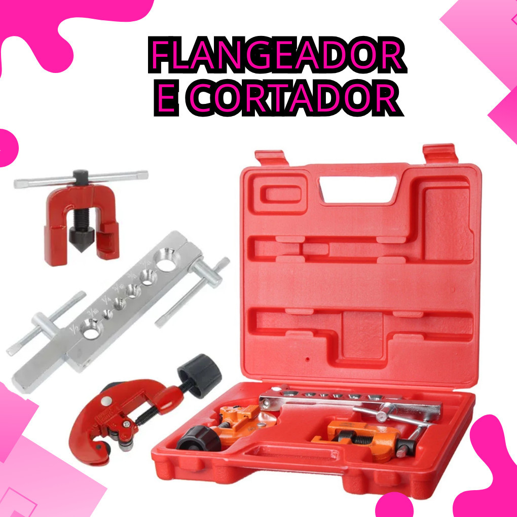 Cortador e flangeador cano tubo cobre aluminio 1/2 e 3/16 a 5/8 Profissional