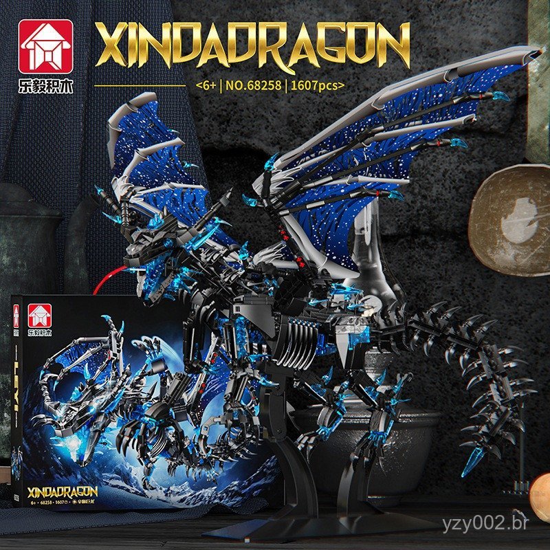 1500 peças da série World of Warcraft, modelo de blocos de montar Lego do dragão de fogo Nisa e do dragão Xinda, brinque