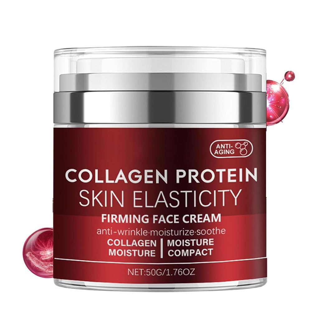Collagen Face Moisturizer with Airless Pump, Collagen Protein  Elasticity Firming Face  for Anti-aging，Anti-wrinkle and
