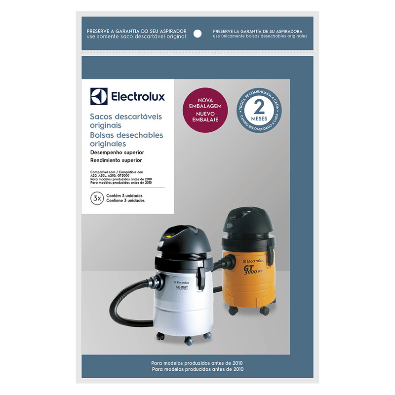 Sacos Aspirador A20 GT3000 Antigo Electrolux 3 Uni A20810801