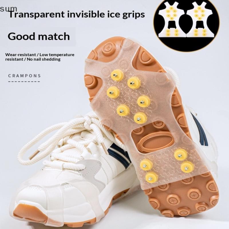 [sum] 10 Pregos Neve Gelo Garra Anti-Skid Thermo Plástico Elastômero Sapatos De Escalada Picos Apertos Chuteiras Sobre C