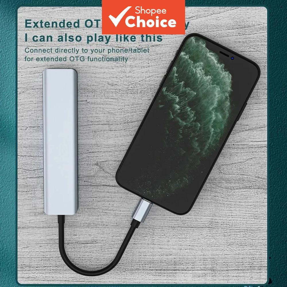 Estação de acoplamento USB C 7 em 1 HUB para adaptador HDMI, HUB PD, USB C, leitor de cartão SD/TF para MACBOOK