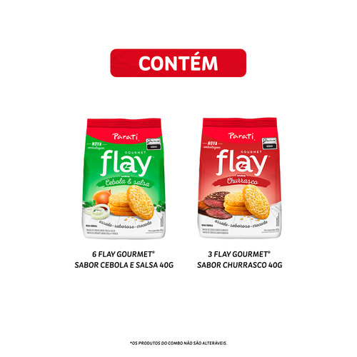 Combo Flay Gourmet Cebola e Salsa 40g 6 unidades + Flay Gourmet Churrasco 40g 3 unidades — imagem 2 de 2