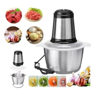 Moedor Elétrico Inox 2L Triturador Processador Carne Legumes 110v Cozinha Pronto Entrega