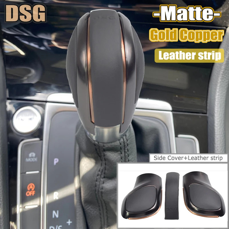 Emblema DSG em ABS/Couro para VW Golf 6 7 R GTI Passat B7 B8 CC R20 Jetta MK6 GLI, Manopla de Câmbio Automático, Cabeça