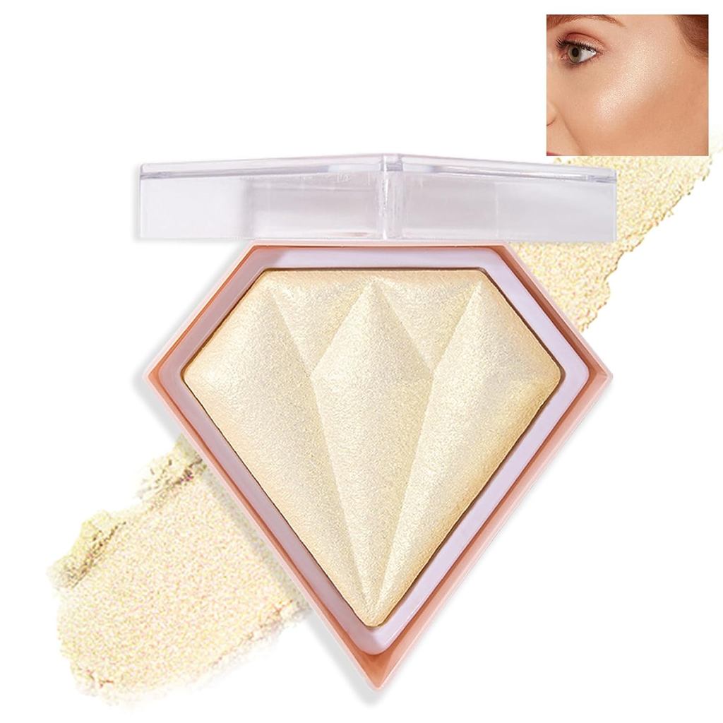 Paleta de Maquiagem Iluminadora IONSGAKO, Pó Iluminador Facial, Pó Iluminador Natural para Maquiagem, Pó Iluminador com