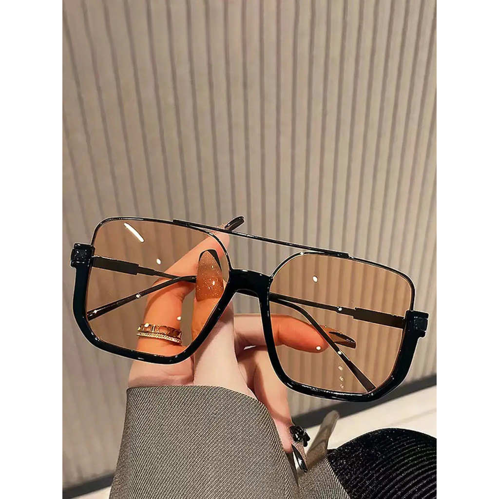Óculos de sol piloto com lente de cor gradiente unissex, óculos de sol retrô da moda, óculos de sol da moda Casual,