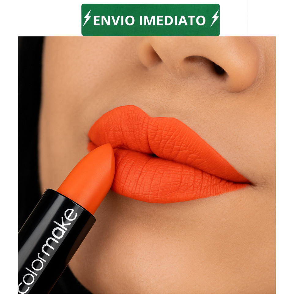 Batom Laranja Cremoso - Alta Cobertura e Longa Duração - Colormake