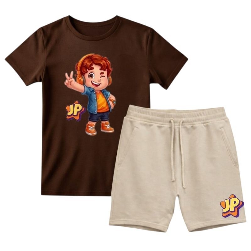 KIT CAMISA + SHORT TURMA MARIA CLARA JP BLUSA YOUTUBER CAMISETA 100% ALGODÃO, PARA PASSEIO PRESENTES INFANTIL JUVENIL