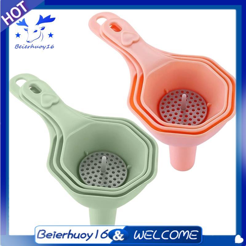 2 Conjuntos De Funil De Cozinha Multifuncional Pequeno Com Filtro Embutido-Ideal Para Garrafas E Suco Em Cozinhar Assar