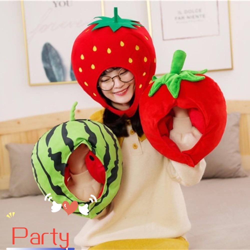 Chapéu De Frutas Para Festa , Laranja Com Design Ajustável De Desenho Animado Melancia Macio E Fofo , Arnês Cosplay
