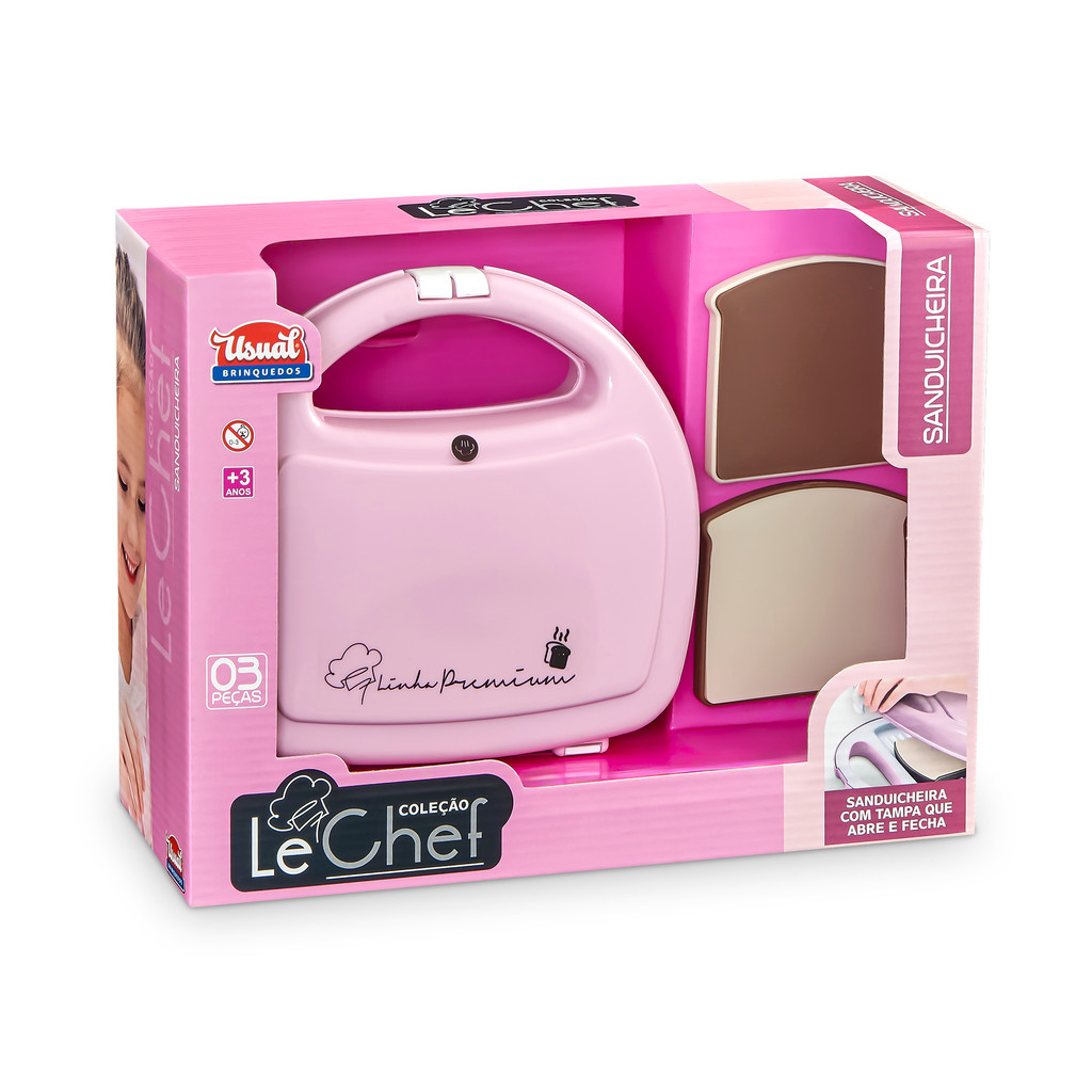 Sanduicheira Infantil de Brinquedo com Pães New Le Chef