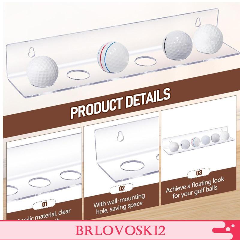 [Brlovoski2] Rack De Armazenamento De Bola De Golfe Material Acrílico Prateleira De Parede Flutuante Vitrine Para Escrit