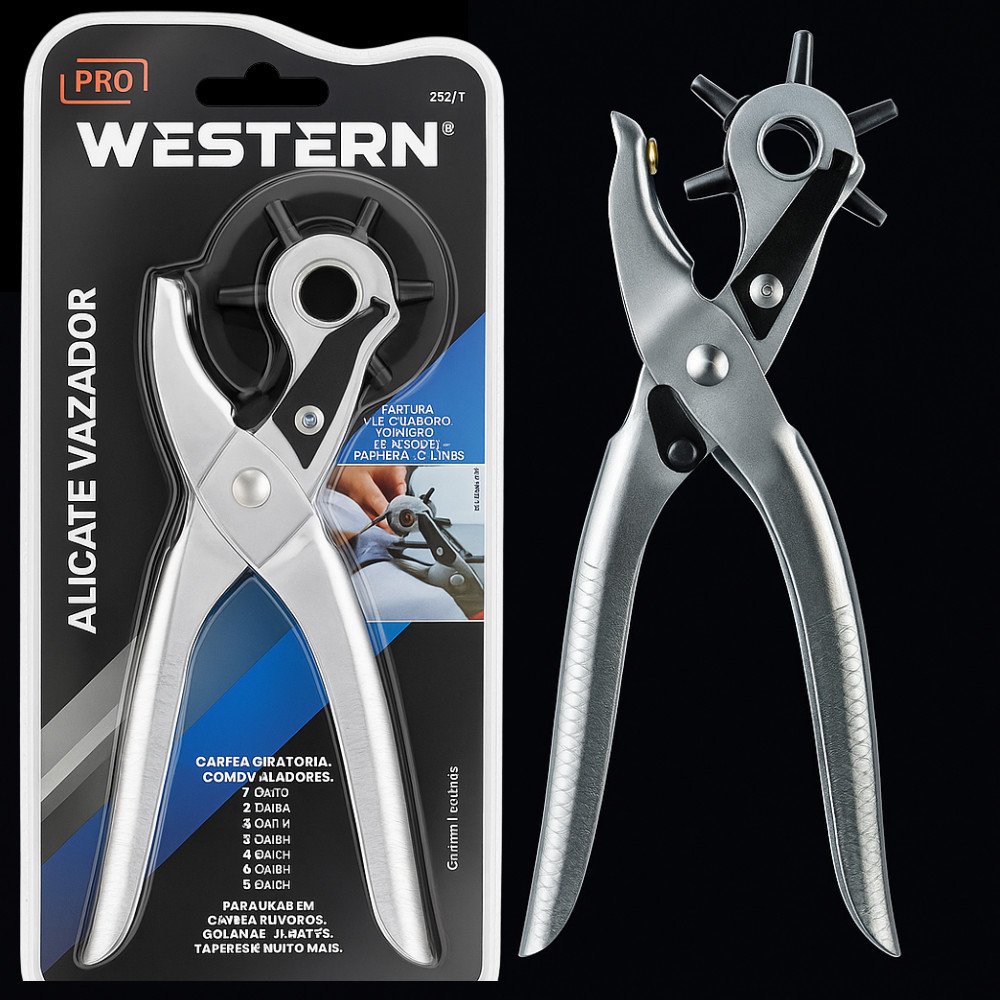 Alicate Vazador Furador Furar Couro Papelao Cartonagem Profissional Western