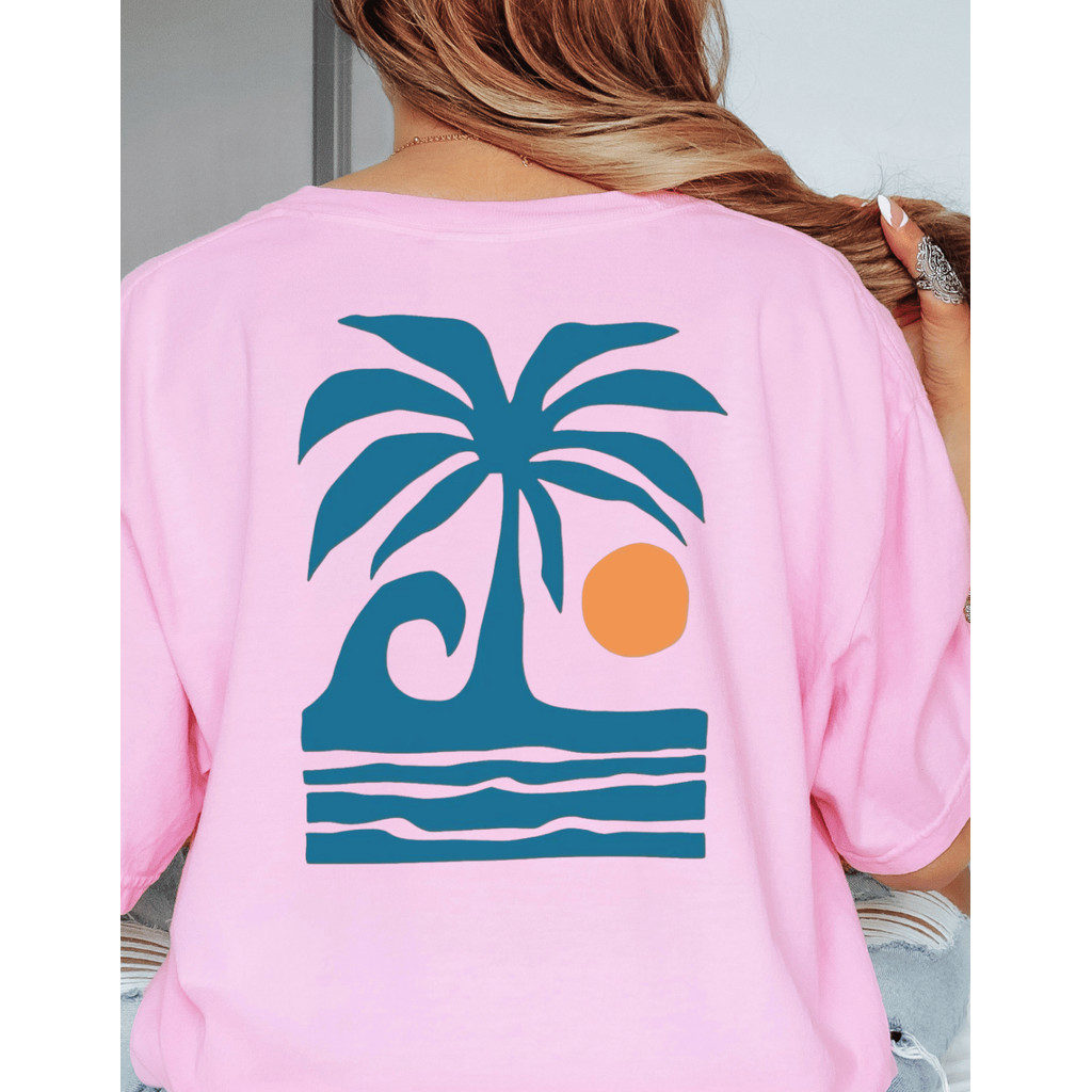 Camiseta Feminina Surf Palmeira Coqueiro Sol Praia Moda Verão Camisa Tendência