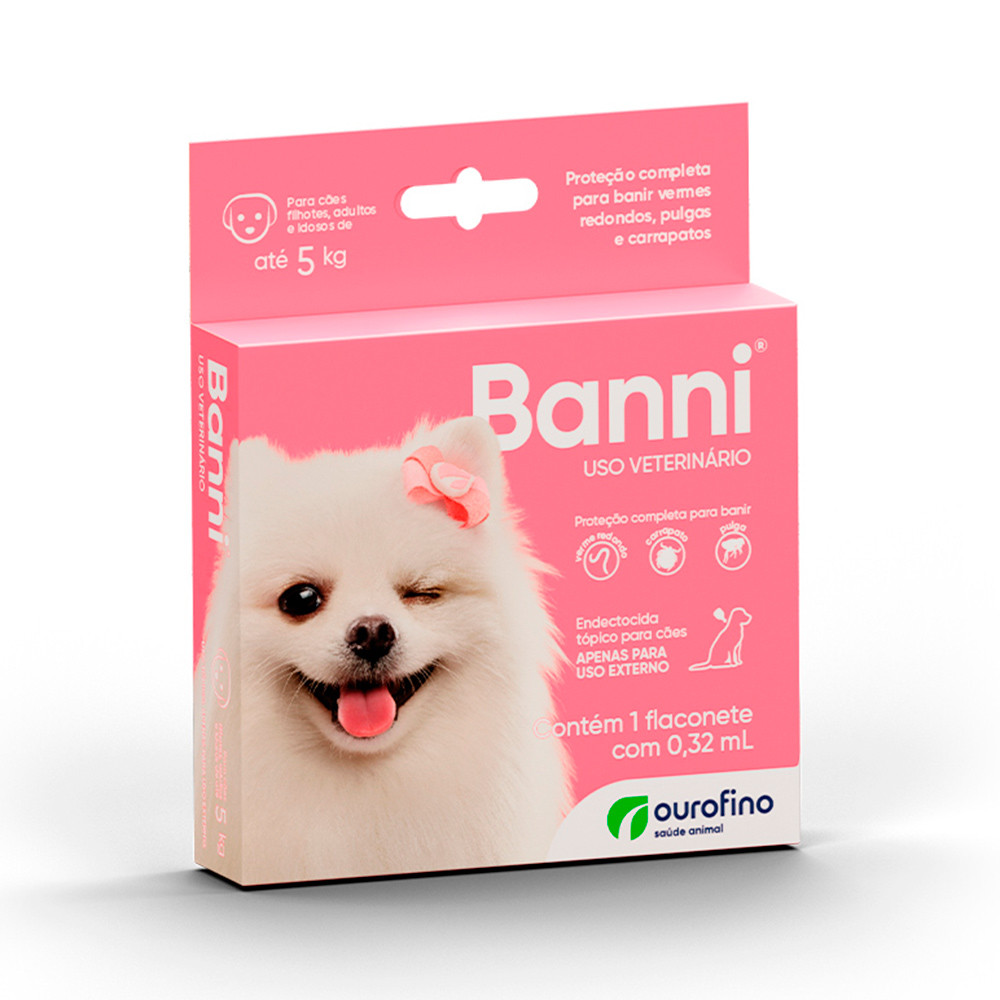 Antipulgas Banni para Cães de até 5kg Ourofino 1 Pipeta em Oferta na Shopee