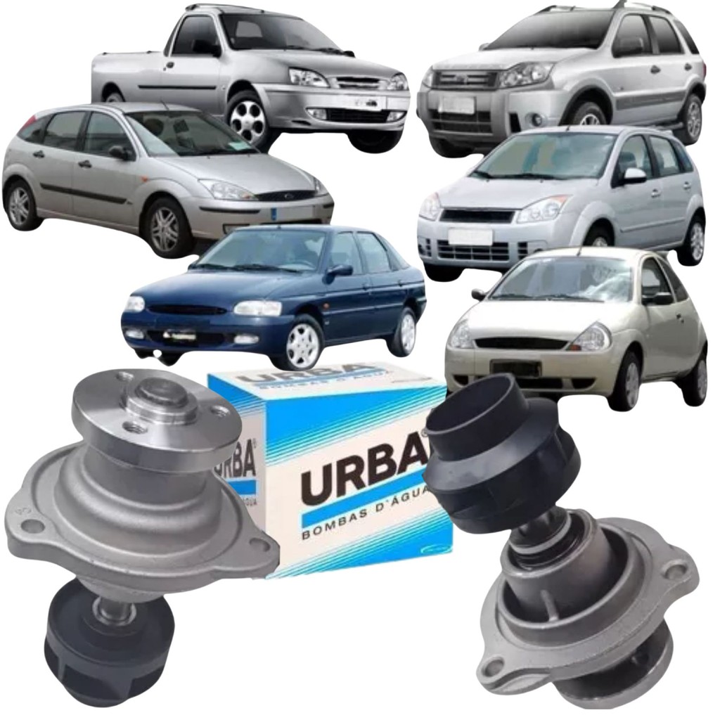 Bomba Água Motor para Ford Fiesta / Ka / Focus / Ecosport / Escort / Courier - 1.0 1.6 8V Zetec Rocam (Urba UB0947) em Oferta na Shopee