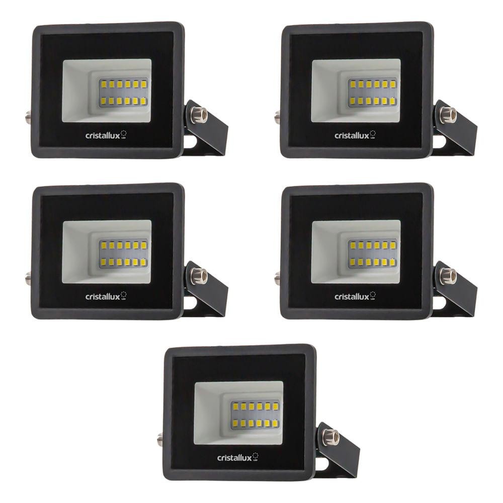 Kit 5 Refletores LED Cristallux 20W Verde Bivolt em Oferta na Shopee