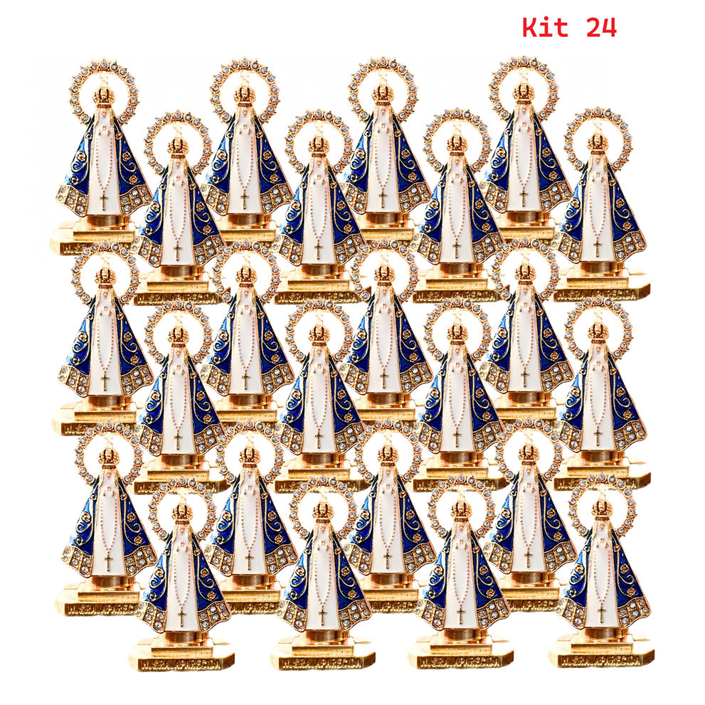 Kit 24 Carruagem de Nossa Senhora Aparecida em Metal 5,5cm - Atacado