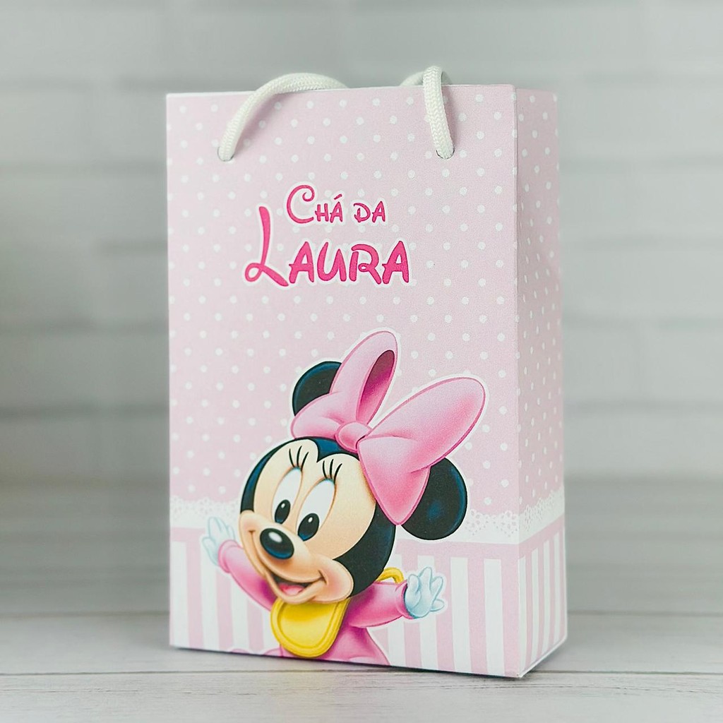 Sacolinha Minnie Baby Bebê | Personalizada Com Nome | Festa Aniversário Lembrancinhas Personalizados Sacola de Doces