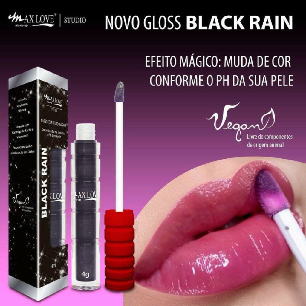 Gloss Labial Mágico Black Rain MAX LOVE