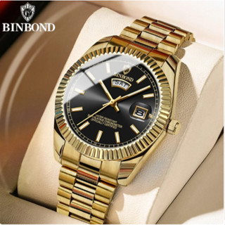 BINBOND Relógio Masculino de Luxo com Display Digital e Numeração Romana | Design Fantasma Resistente à Água B7012 SZ SG em Oferta na Shopee