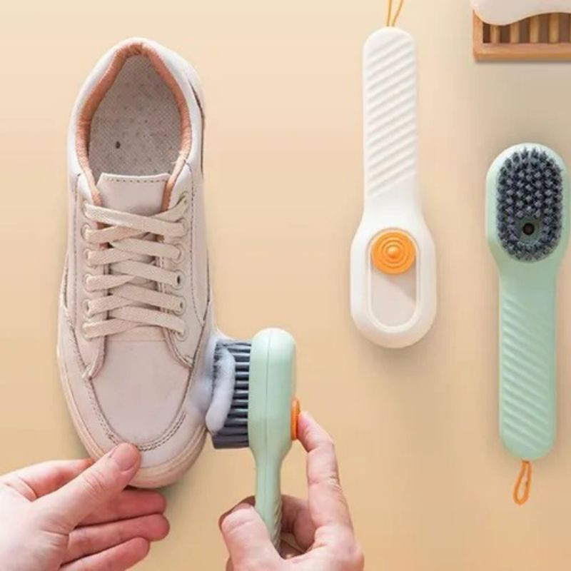 Escova Limpa Sapato Tenis Boné Roupa com Dispenser Reservatorio Sabão Liquido Sabonete em Oferta na Shopee