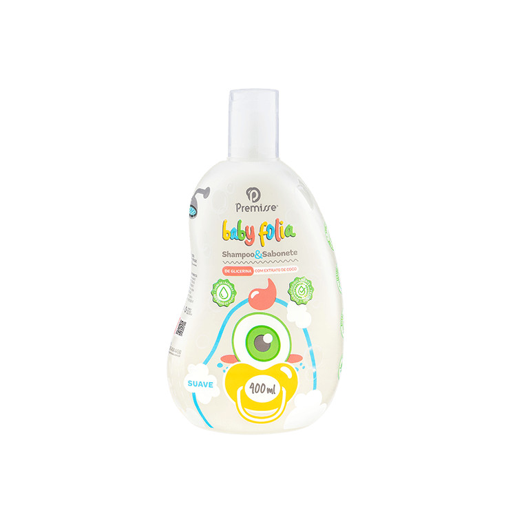 Sabonete  shampoo  liquido   Baby Folia 400ml - Premisse