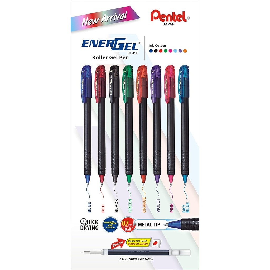 Caneta Gel Energel Makkuro 0,7 mm Ref.BL417 Pentel