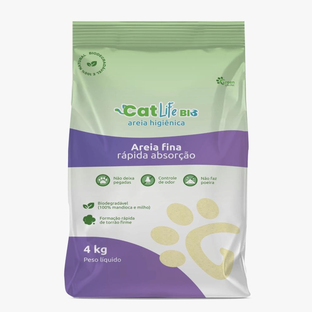 Areia Higiênica CatLife Bio Areia Fina Rápida Absorção Gatos 4kg em Oferta na Shopee