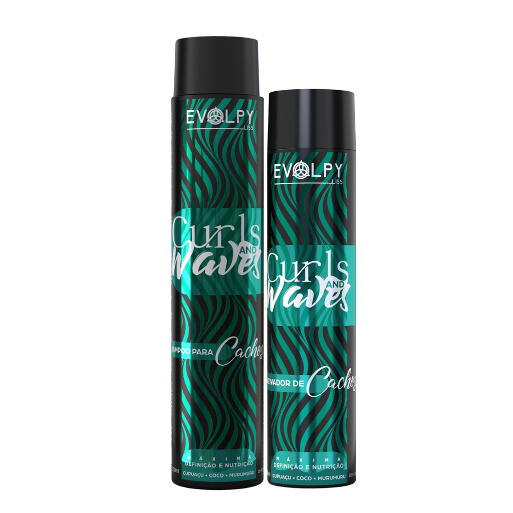 KIT SHAMPOO E ATIVADOR DE CACHOS | CURLS AND WAVES - EVOLPY LISS