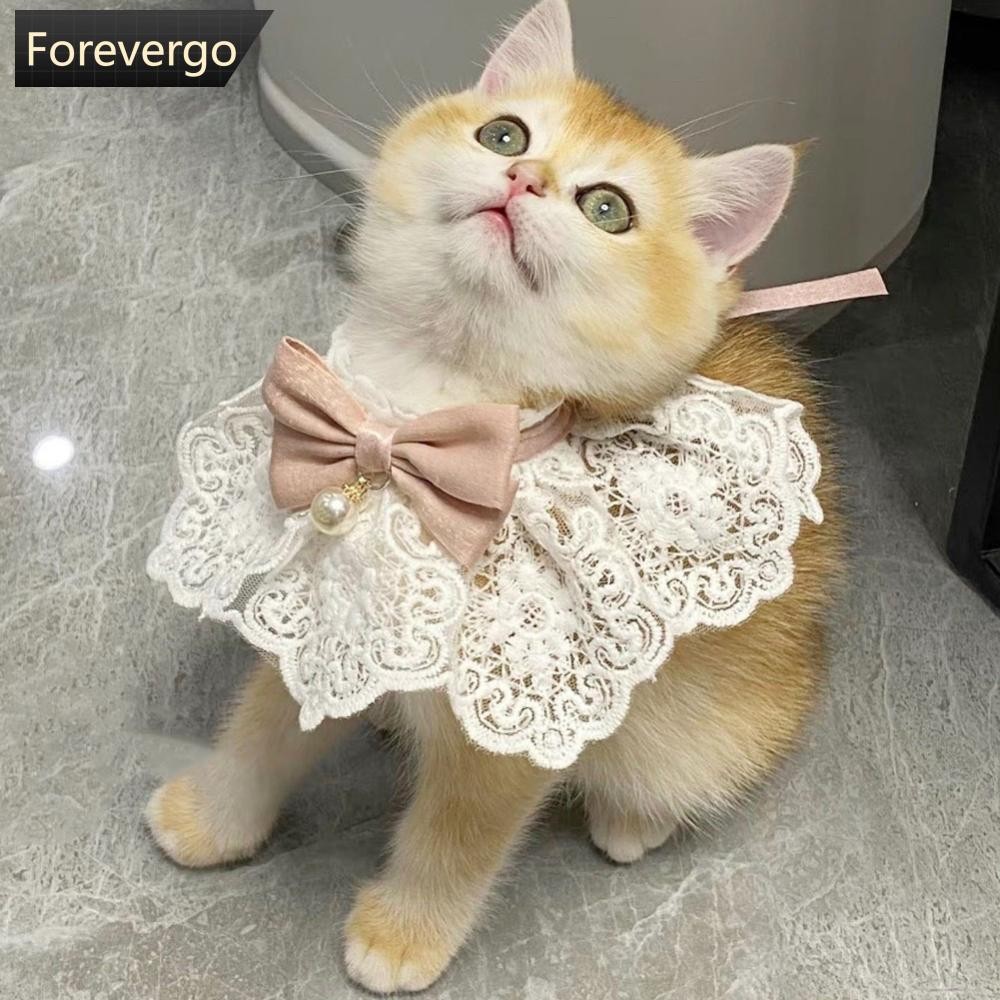 FOREVERGO Laço Bowknot Pérola Colar Gato Cão Neckerchief Pet Gatinho Filhote De Cachorro Corda Babador Gravata Pescoço A