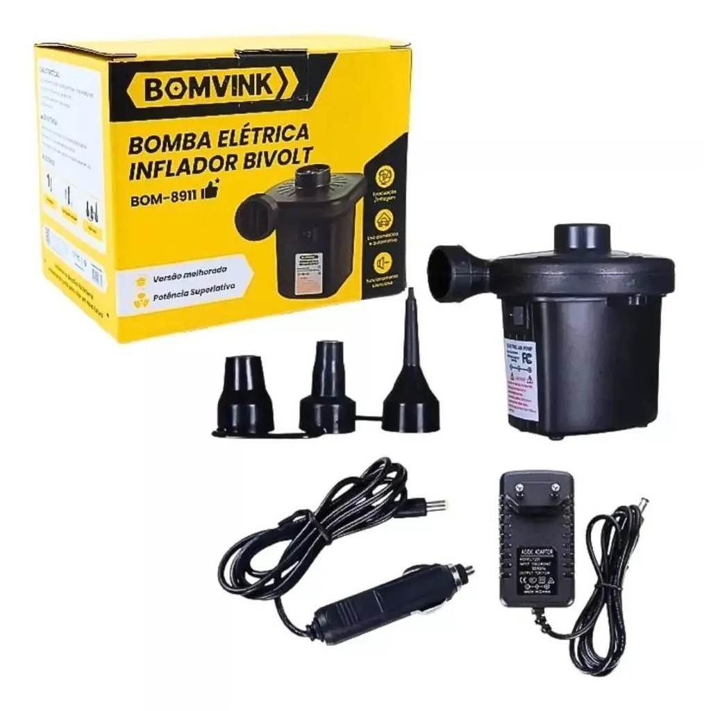 Colchão Inflável Solteiro Deluxe Comfort Preto + Bomba de Ar Elétrica — imagem 2 de 2