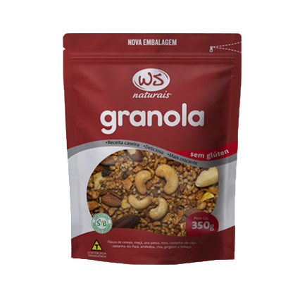 WS NATURAIS GRANOLA SEM GLÚTEN 350G em Oferta na Shopee