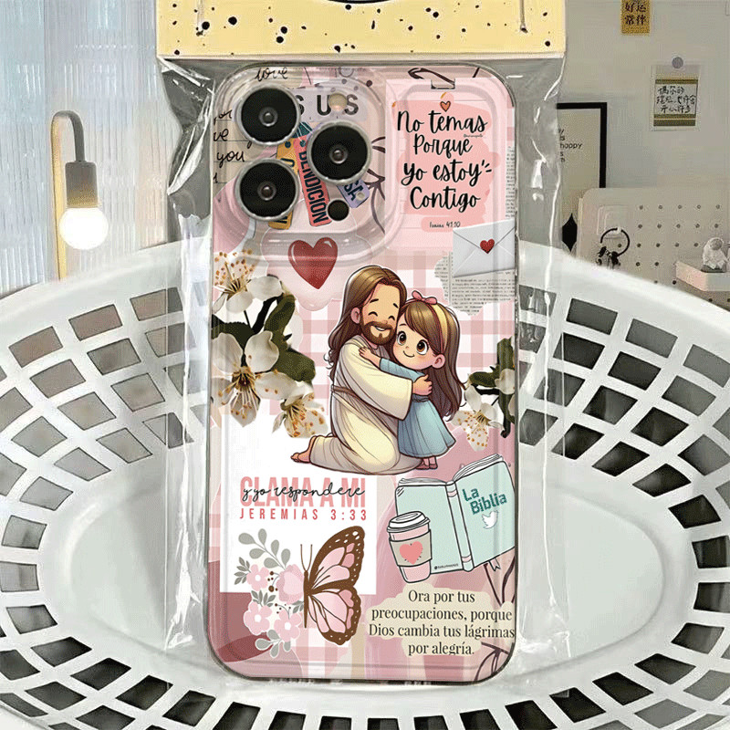 Capinha Capa Material transparente TPU Padrão de Jesus Samsung A04 A05 A15 A23 A32 A34 A35 A50 A52 A55 A72