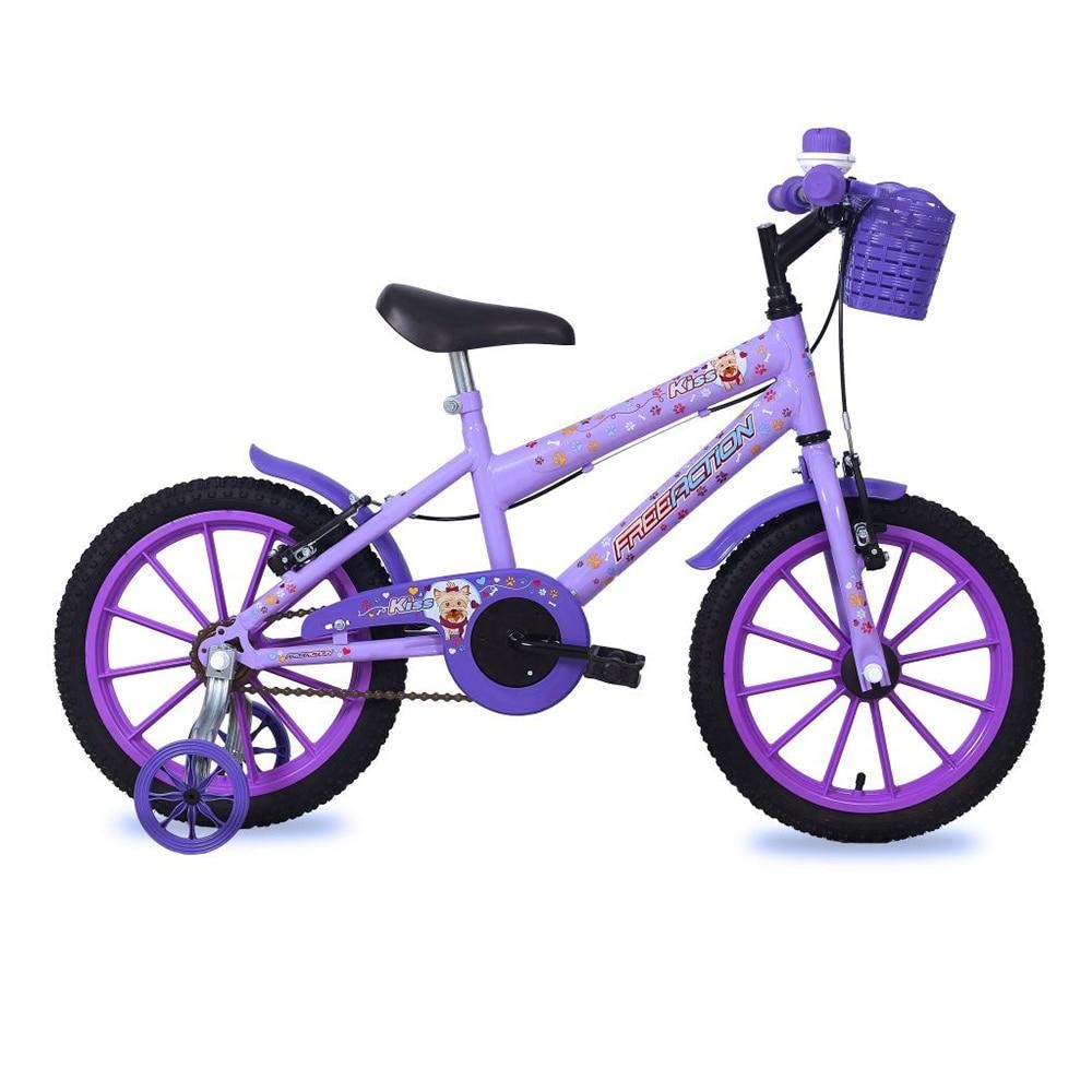 Bicicleta Infantil Free Action Kiss Aro 16 Lilás com Rodinhas para Aprendizado Seguro e Divertido em Oferta na Shopee