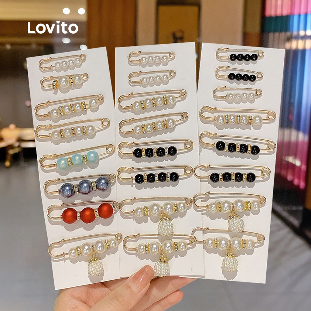 Lovito Broches com bijuteria LFASCS1318 em Oferta na Shopee