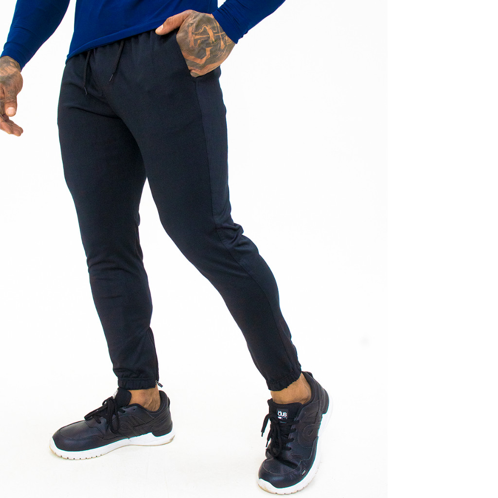 Calça Masculina Fitness Compressão e Elastano Jogger