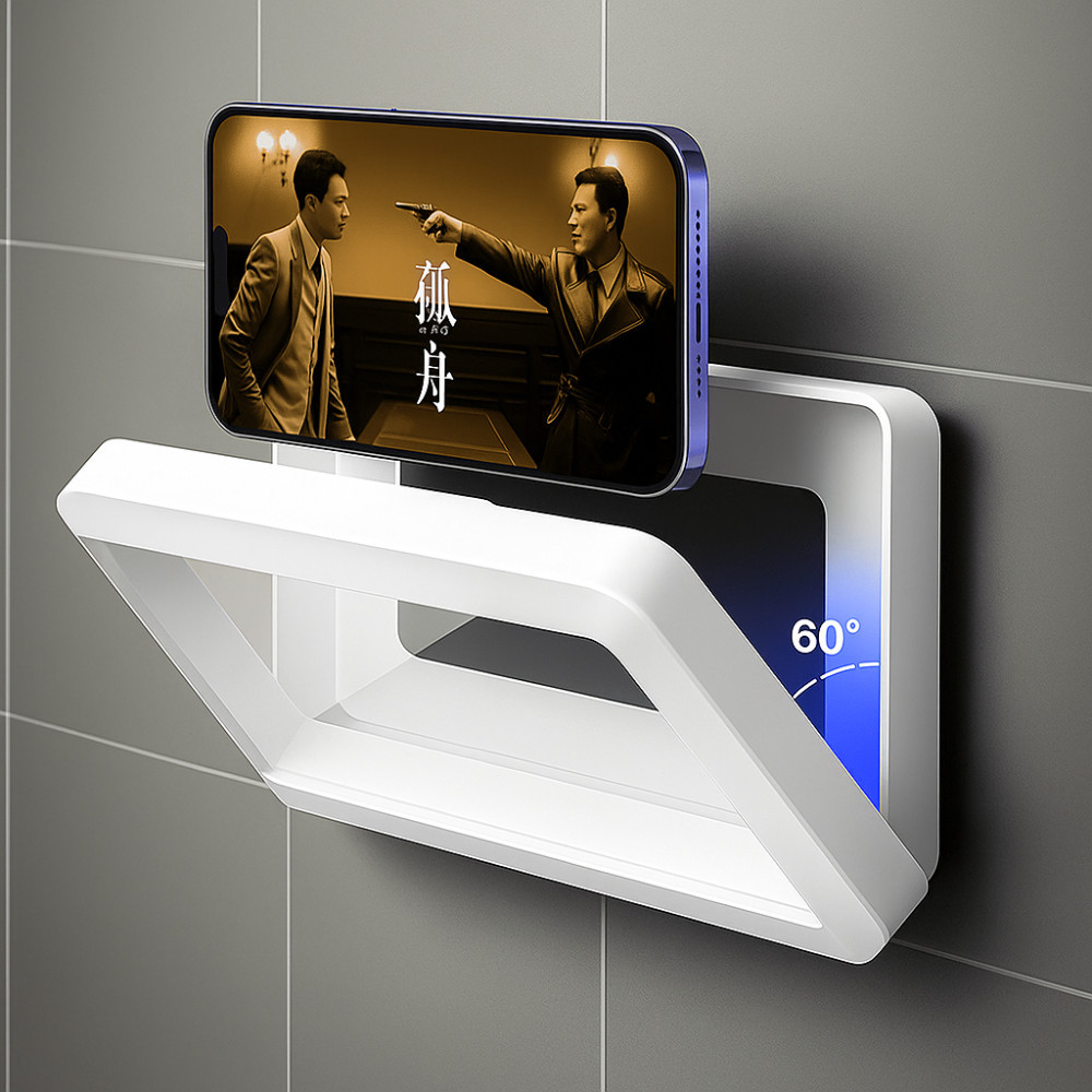 Suporte Celular Parede Banheiro Porta Celula Adesivo Apoiador De Telefone Impermeável Cozinha