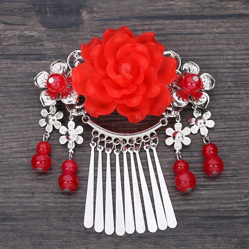 Zhuhua Retro hairpin antigo hairpin antigo borla antigo traje cocar feminino Hanfu acessórios de cabelo hairpin passo ag